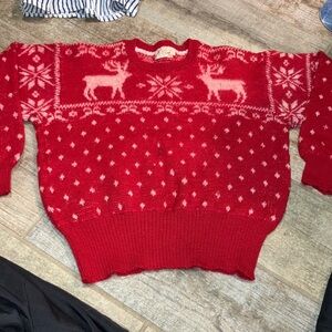 Vintage 40s Jantzen Moose Novelty Art Pullover Sweater Size 44 Red RARE